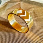 PJ 18k Chevron Kada with Crystal Accent PJ 18k Chevron Kada with Crystal Accent