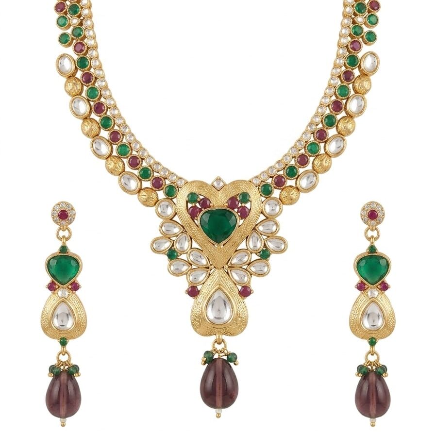 PRAREKA Royal Kundan Bridal Set