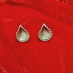 PRAREKA Textured Teardrop Gold Studs
