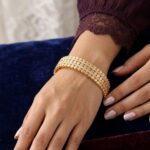PRAREKA Multi-Row Crystal Gold Bracelet