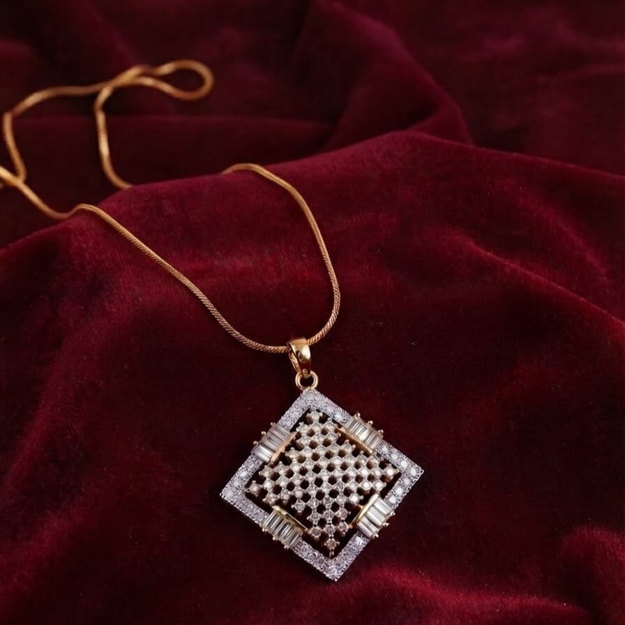 PRAREKA Geometric Crystal Pendant Set